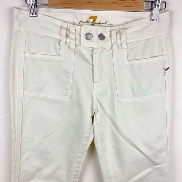 7 For All Mankind High-Rise Dojo Wide Leg Pant - Ivory - Picture 3 of 8